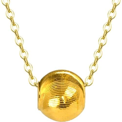 XF800 Real 18K Gold Fine Jewelry Necklace Solid AU750 Bead Pendant Pure AU750 Chain for Women Wedding Gift D580