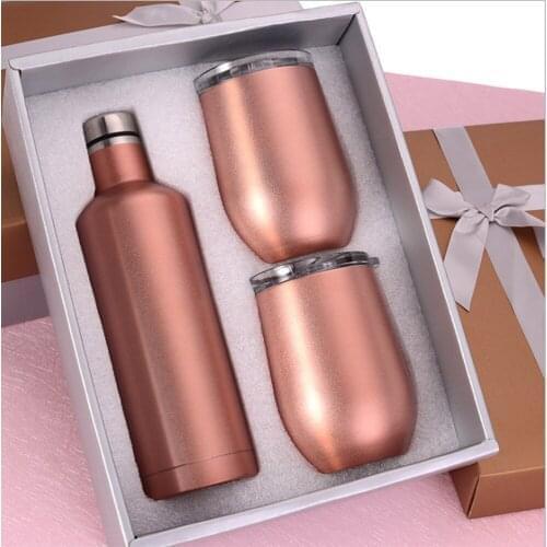 Factory Xmas Gift Set Great water Bottle Gift Box Wine Beer Set Tumbler Beer Red Wine Cup amazing branded LOGO can be customized