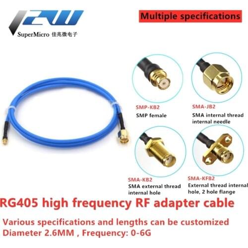 SMP-KB2 female RF coaxial cable SMP female to SMA male RG405 blue semi-flexible wire