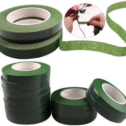 1PC 30Yard Artificial Flower Stem Iron Wire Stem DIY Paper Flower Stub Accessory Green Floral Stem Tape Rose Stems Craft Decor