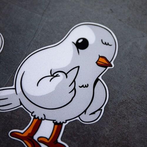 1PCS Funny Finger Bird Pigeon Motor Dirt Bike Helmet Stickers Retro Auto Car Styling Vinyl Label Decals