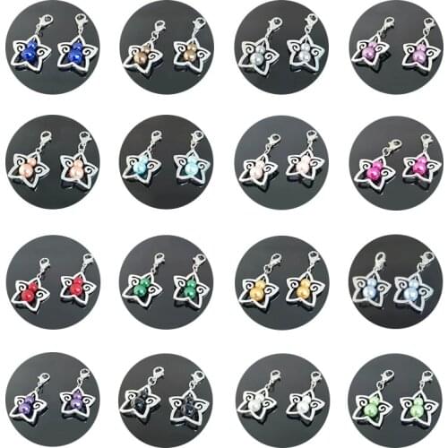 12PCs Handmade Colorful Charm Plastic Beads Cute Star Transport Bead Diy Pendant For Jewelry Making Gift