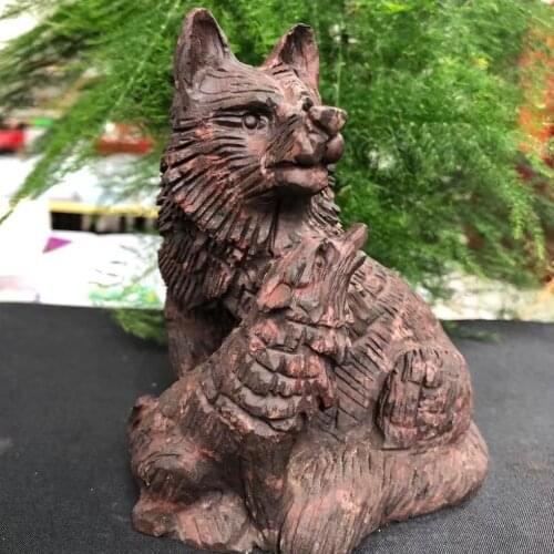 1255g Plum Jade Material Handcarved Wolf Home Office Decoration
