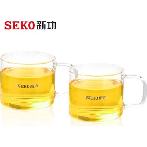 2PCS high borosilicate can be quenched and heated mug teacup coffee cup with handle 140ml