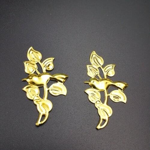 20Pcs/lot 22x40mm Filigree flower birds Wraps Connectors Embellishments Findings Crafts accessories