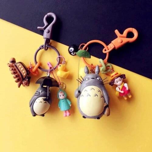 2019 Cute My Neighbor Totoro Keychain Chinchilla Keyrings Pendant fit Bag Charms Women Purse Accessory Miyazaki Hayao Comic Fans
