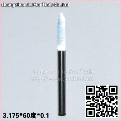 3.175*60degree*0.1 Flat Bottom Engraving Router Bits, Solid Carbide Tool on 3D Woodworking Relief Machining