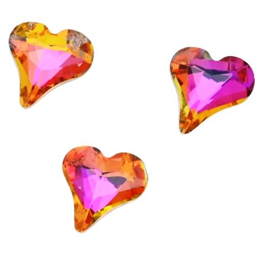 50Pcs(8X9mm) Heart point back Gems No-Hotfix 9mm nail art rhinestones*NEW * Heart Gems,Glass Crystal Rhinestone,for Nail Art