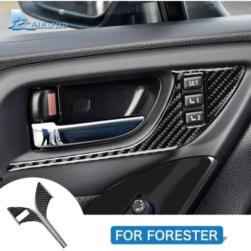 Airspeed Carbon Fiber for Subaru Forester 2013-2018 Accessories Car Front Door Handle Frame Stickers Interior Trim Decoration