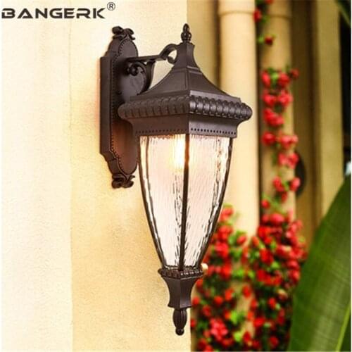 American Outdoor Wall Light Retro Waterproof LED Porch Lights Wall Sconce Lamp Garden Balcony Aisle Decor Aluminum Lighting