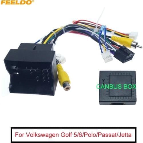 FEELDO 10Set Android Car Media Player Navi Radio CANBUS BOX Wire harness For Volkswagen Golf 5/6/Polo/Passat/Tiguan/Touran