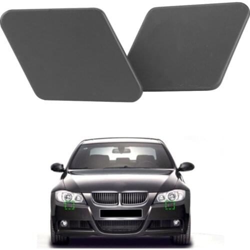 Car-Styling 1 Pair Front Bumper Headlight Washer Nozzle Primed Cover Cap For BMW 3 Series E90 2005-2009