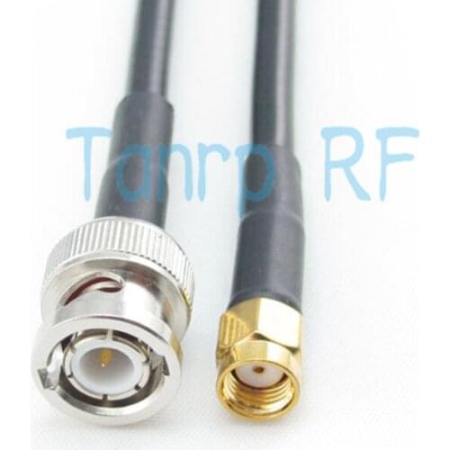 Free shipping! 20INCH RF connector Pigtail coaxial jumper cable 50CM RG58 extension cable BNC male to RP SMA male plug