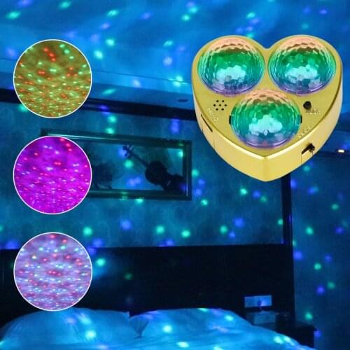 WUZSTARSound Activated Rotating Disco Ball DJ Party Lights 3W 3LED RGB LED Stage Lights For Christmas Wedding sound party lights