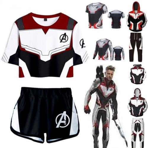 Endgame Quantum Realm Hoodie Sweatshirt T-shirt Pants Super Heros Iron Cosplay Costume Top Coat Jacket Girls
