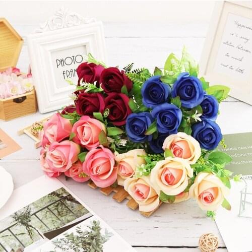 35 cm 7 claw rose flower artificial bouquet artificial flower home wedding decoration room