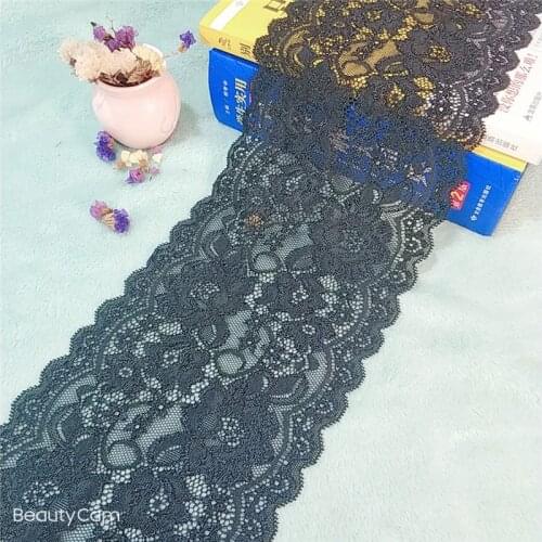 TD1727 15.5cm black elastic lace Fabric French hollow underwear stretch lace Trim DIY French hollow underwea