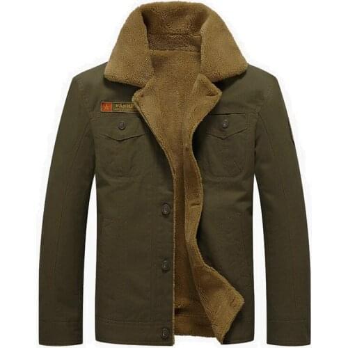 Bomber Jacket Winter Warm Jackets Thick Fleece Mens Coats Casual Cotton Fur Collar Mens Military Tactical Parka Outerwear