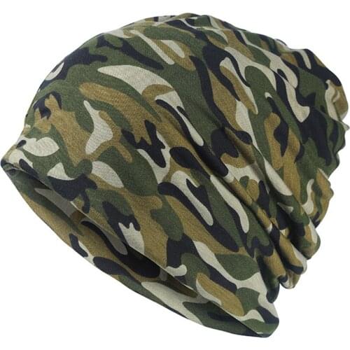 Fashion Camouflage Soft Thin Beanies hat for men women Hip-hop Casual Cap face mask Neck Bandana headscarf Bonnet Bib Accessory