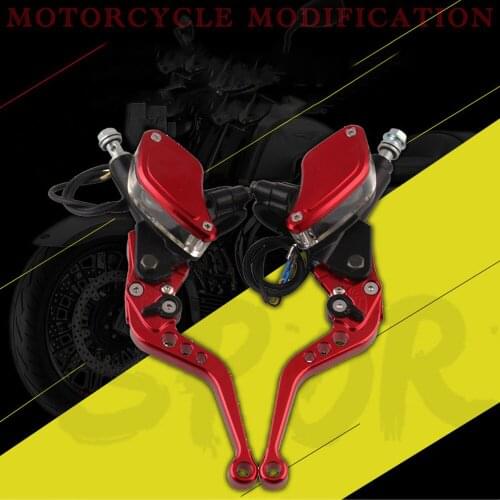 Motorcycle 7/8" 22mm Dual Hydraulic Brake Clutch Master Cylinder Reservoir Lever Set For honda dio pcx hornet 600