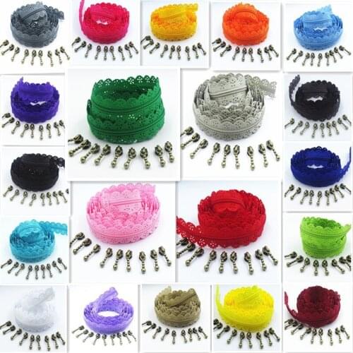 5M 10 Zipper Puller 3# 20 Color Nylon Lace Six Hole Zipper Used For Sewing And Skirt Clothing Accessories