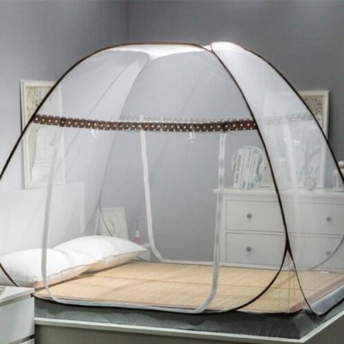 New Style Blue Mosquito Net For Bed Free Installation Bottomed Folding Mosquito Nets Bi-parting Netting For Students Bed Tent