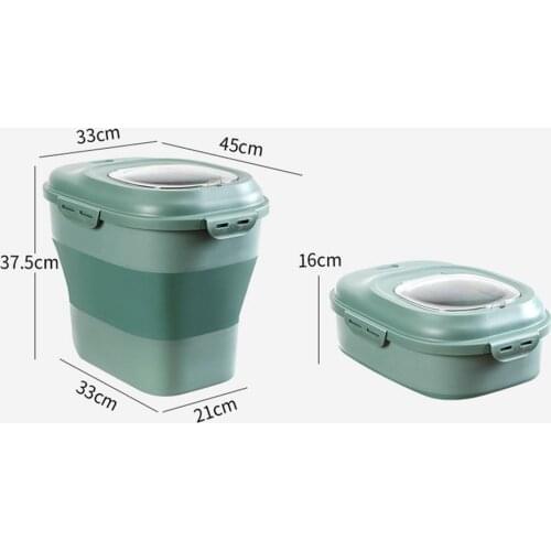 NEW Folding Pet Food Storage Bucket Sealed Dry Fresh-keeping Cat Food Dog Food Storage Bucket Moisture-proof Folding Storage Box