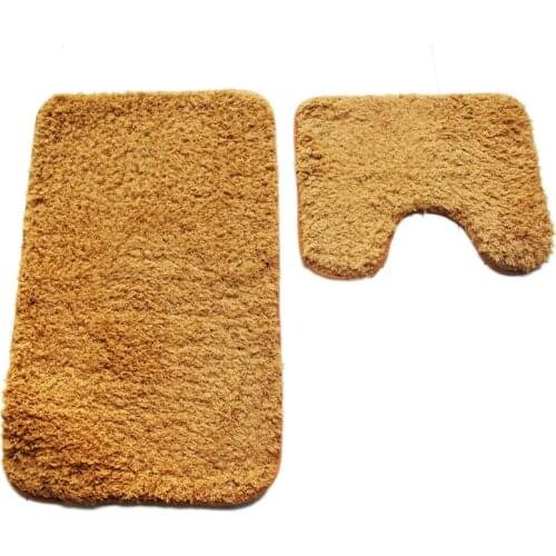 Pure Color Plush Carpet Home Bathroom Bathtub Absorbent Non-Slip Toilet Floor Mat Lamb Wool Rugs