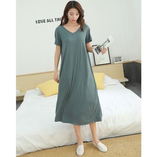 Maternity Modal Dresses Stretch Short Sleeve Deep V-Neck Fashion Summer Large Size Pregnant clothes Vestidos Six Colors