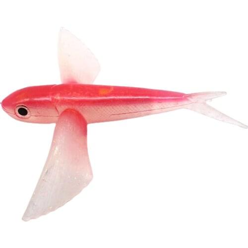 Seawater Fishing Bait Flying Fish Lure Boat Trolling Tuna Mackerel Soft Bait Fishing Lures Crankbaits Hooks 3D Eyes