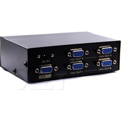 VGA Splitter 250MHz 4 ports VGA Video Splitter One Four VGA Video Switcher for PC Projector PZ 2017 Newest Arrival