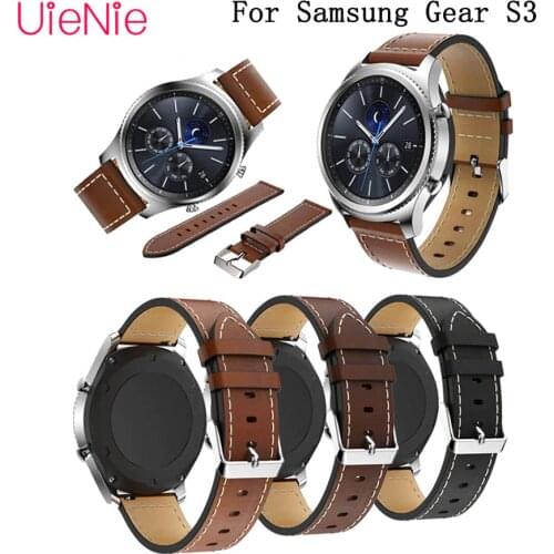 Genuine business Leather wristband 22mm Strap for Samsung Gear S3 bracelet for huami amazfit stratos 2 2S bracelet 46mm bracelet