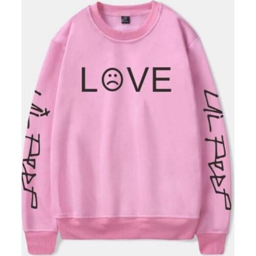 R.I.P Lil Peep LOVE Pink Hoodie For Women Men Casual Loose O-Neck Long Sleeve Harajuku Sweatshirt Streetwear Hip Hop Clothing