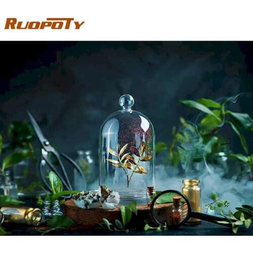 RUOPOTY Framed Picture By Numbers Kits For Adults Children 40x50cm Plant In Bottle Landscape Oil Painting By Number Home Decor