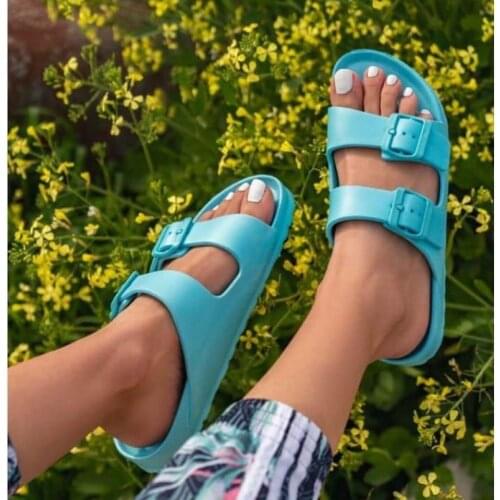 Luxury Women Slippers Sandals Casual Beach Sea Ladies Fashion İndoor and Outdoor 2021 Summer Blue Powder Pink Yellow WhiteBlack
