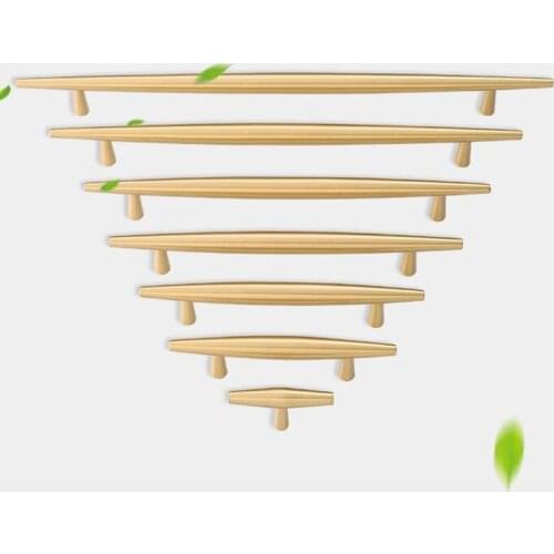Modern Solid Brass Cabinet Handles INS Gold Cupboard Long Pulls Drawer Knobs Diy Furniture Handle Hardware