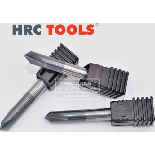 T6-4Dx120ax50L 3 Flutes Chamfer Mill 120 Degree End Milling Cutter Bit Carbide Dia 4mm