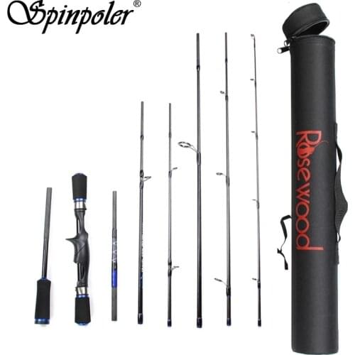 Spinpoler 1.8m 2.1m Light 8 Sections Travel Rods Both Use Spinning Casting Fishing Rod with Portable Bag pesca Carp Fishing pole