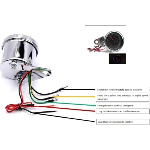 Universal LED Motorcycle Tachometer DC 12V Meter 13K RPM for honda Suzuki 1XCF