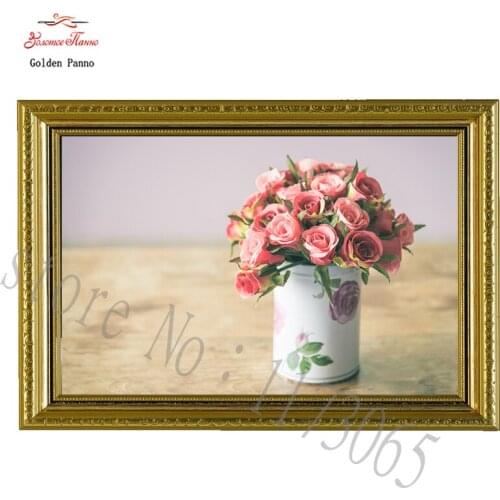 Needlework,DIY DMC 14CT 11CT printed Cross stitch,Embroidery kits flower white canvas Counted Cross-Stitching