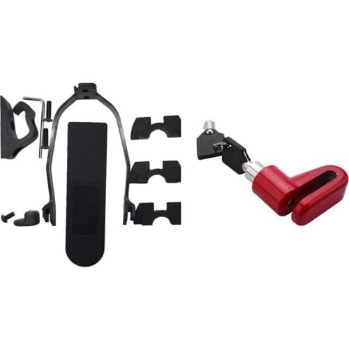 1 Set Portable Electric Skateboard Lock Disc Brakes Wheels Lock & 1 Set Scooter Hook Rubber Shock Absorber