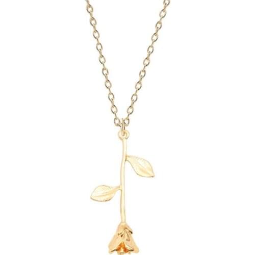 1pc Creative Flower Pendant Chain Necklace Vintage Fashion Rose Pendant Necklace Alloy Necklace Jewelry Accessories For Women