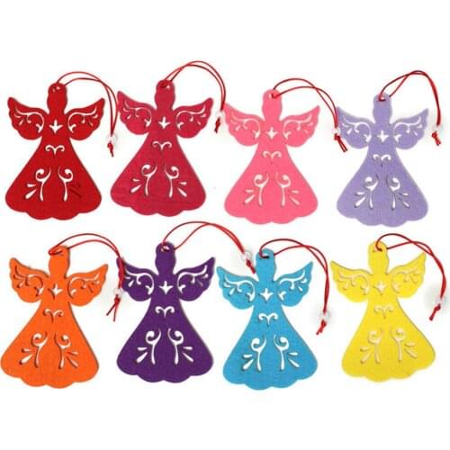 24 Pcs / Lot Colourful Angel Tags Christmas Ornaments home & party decorations hanging Christmas tree decor decorations natal