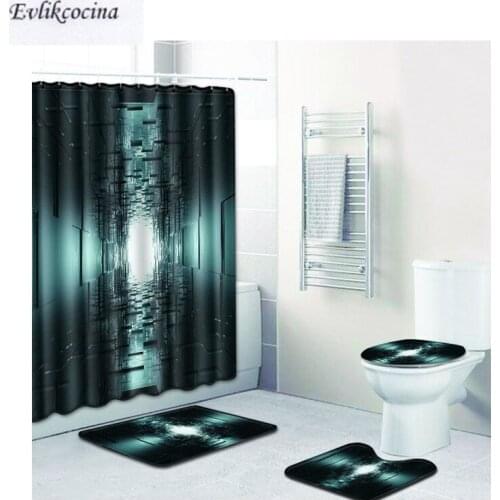 Free Shipping 4pcs Dark Road De Banho Banyo Paspas Bathroom Carpet Toilet Bathmat Set Non Slip Tapis Salle De Bain Alfombra Bano