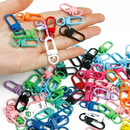 5Pcs 12x33mm Colorful Metal Lobster Clasp Clips Car Keychain Connectors DIY Jewelry Accessories Key Hooks Hook Up Base Findings