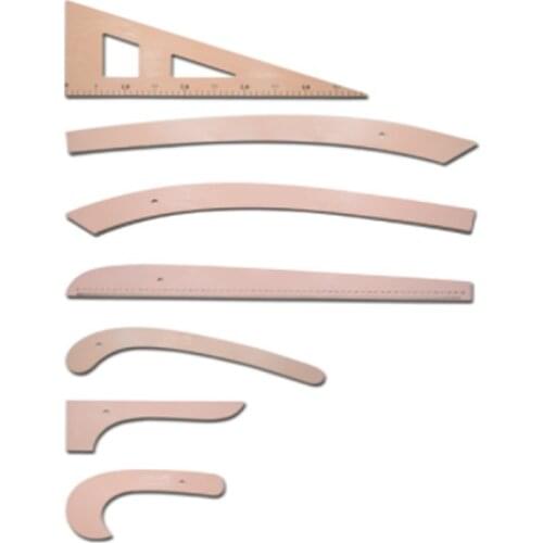 7 Pcs Plastic Tailor Cutting Ruler Set Sew Drawing Dressmaking Ruler Riga Curve Setsquare Front Riga Flat Riga Set