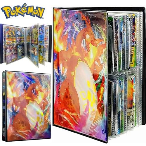 4 Pocket 160 Card Pokemon Flash Album Book Liver Pokémon Charizard Folder Playing Game Collection Map Binder Holder Kid Toy Gift