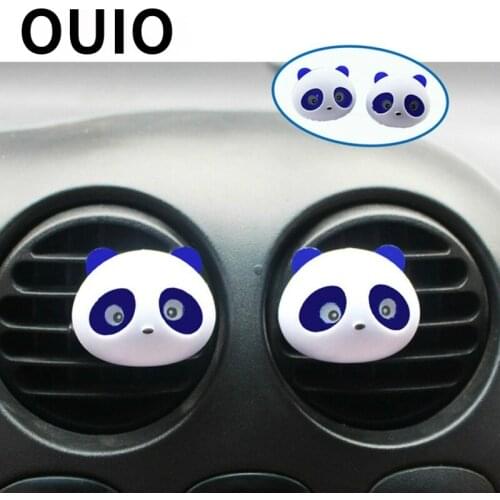 OUIO 2Pcs Car Air Freshener Car Outlet Perfume Cute Panda Eyes For Peugeot 307 206 407 Citroen C4 C5 Honda Civic Accord CRV Lada