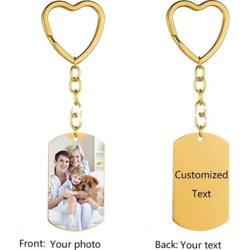 Personalized Name Custom Photo Key chains Women Heart Shaped Car Bag Keychain Wallet Nameplate Key Chain Best Friend Gift