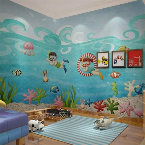 Beibehang papel de parede Children swimming pool large mural childrens room background cartoon cute custom wallpapers mural